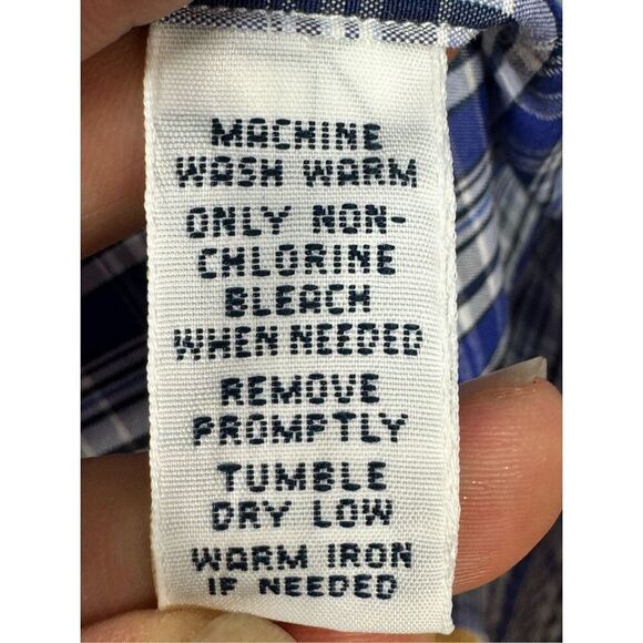 Ralph Lauren Men's Size XL Blue/White/ Black  Plaid Long Sleeve Button-Up Shirt - Picture 8 of 11